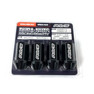 RAYS DURA NUT (4PC) STRAIGHT L42 M12x1.25 BLACK