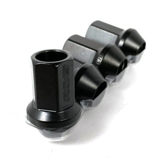 RAYS 17 HEX RACING NUT OPEN L35 MED 4P 12X1.25 BK Black