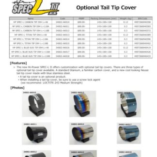 HKS Spec-L 2 Tail Tip 94 L48 Carbon Cover