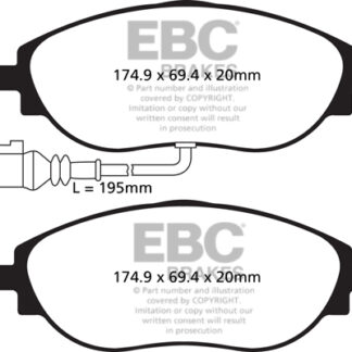 DPX2127 EBC Ultimax Front Pads Caliper-TRW AUDI