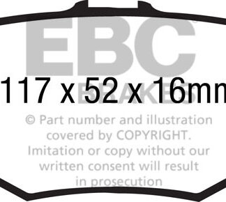 DP1887 EBC Ultimax Rear Pads Caliper-NA FORD