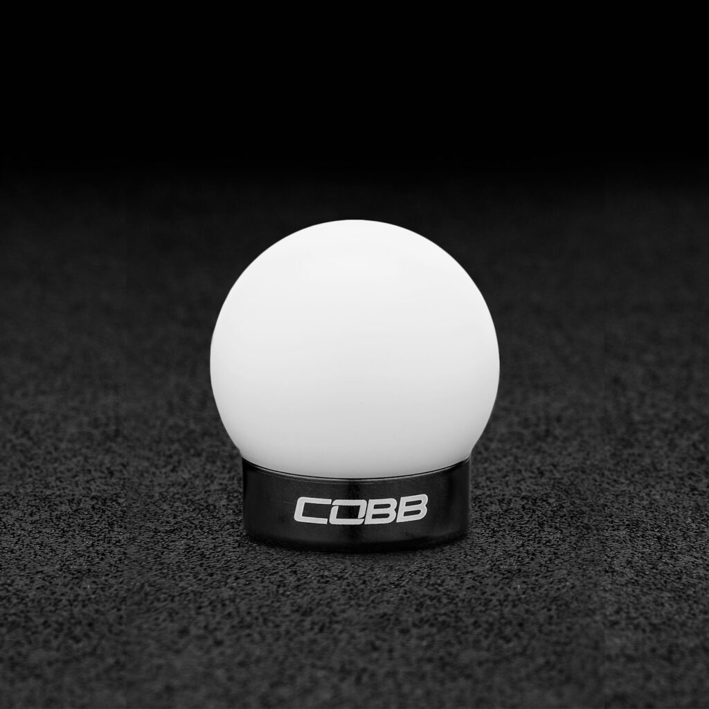COBB Ford Mustang Shift Knob - White Knob w/ Stealth Black