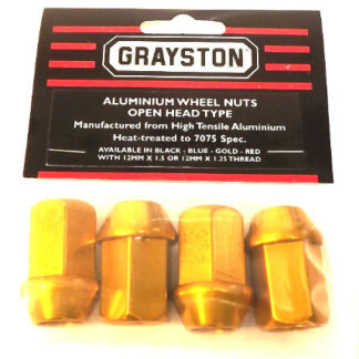 Grayston 12Mm 1.5 Gold Aluminium Nut-Open