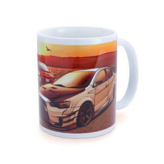 Tomei Mug White EVO Sunset Lake Kawaguchi
