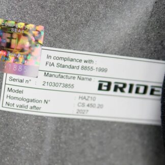 HKS 50th BUCKET SEAT BRIDE ZETA IV FIA APPROVED