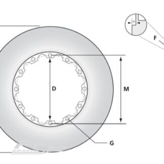 PFC Porsche 992 GT3 Cup rear slotted sprint race disc