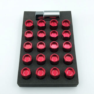 RAYS DURA-LOCK&NUT L42 STRAIGHT M12X1.5 RD (Red)