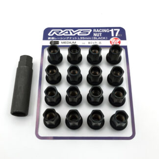 RAYS 17HEX RACING NUT L35 MED 16P 12X1.25 BK (Black)