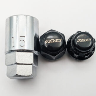 RAYS 19HEX L22 NUT&LOCK 12X1.25/4H BK (Black)