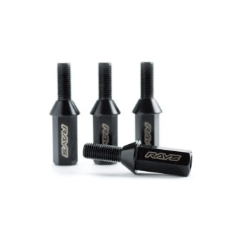 RAYS 17HEX RACING BOLT LONG 4PC 12X1.5 BK 38 (Black Chrome)