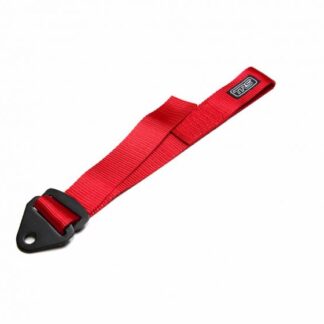 TRS Fabric Tow Eye Strap - bolt on adjustable in Red