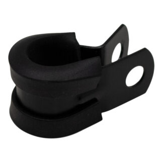DW Rubber Cushioned P-Clamp for 6AN Hose  95mm Clamp Id  Anodize