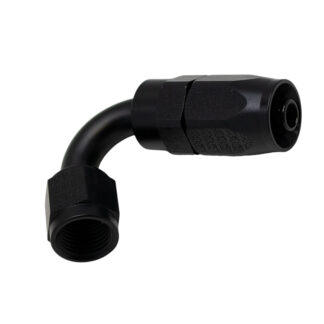DW 6 AN Female Flare Swivel 120-Degree Hose End CPE  Anodized Mat