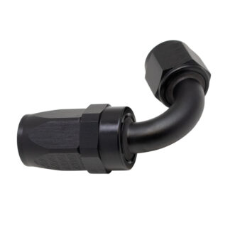DW 8 AN Female Flare Swivel 120-Degree Hose End CPE  Anodized Mat