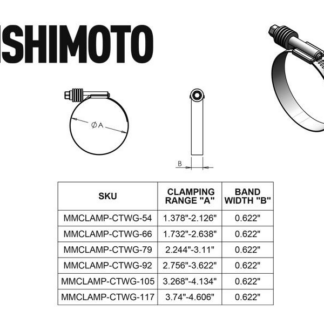 Mishimoto Constant Tension Worm Gear Clamp 1.26in 2.13in