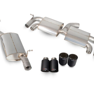 Scorpion Resonated cat-back system with no valves Ascari Tailpipe Volkswagen MK7 Golf R (pre facelift) 2014 - 2016