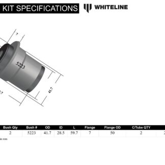 Whiteline Control Arm Lower-Inner Front Bush Kit