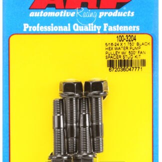 ARP 5/16-24 X 1.750 black hex water pump pulley w/ .500 fan spacer stud kit