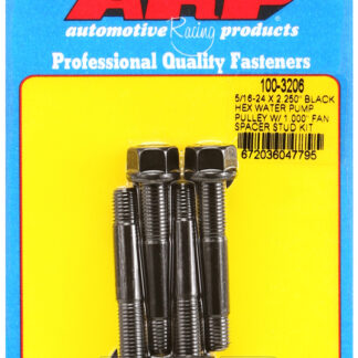 ARP 5/16-24 X 2.250 black hex water pump pulley w/ 1.000 fa