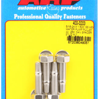 ARP 5/16-24 X 1.500 SS hex water pump pulley w/ .250 fan spacer stud kit