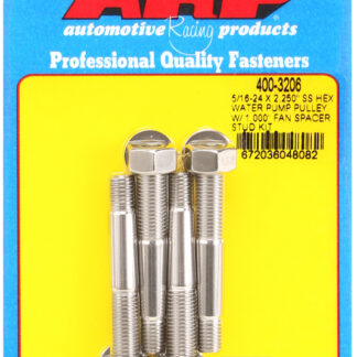 ARP 5/16-24 X 2.250 SS hex water pump pulley w/ 1.000 fan spacer stud kit