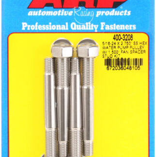 ARP 5/16-24 X 2.750 SS hex water pump pulley w/ 1.500 fan spacer stud kit