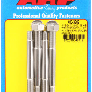 ARP 5/16-24 X 3.000 SS hex water pump pulley w/ 1.750 fan spacer stud kit