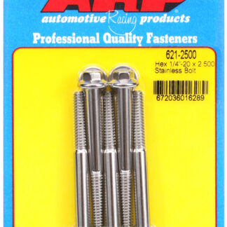ARP 1/4-20 x 2.500 hex SS bolts