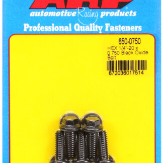 ARP 1/4-20 x 0.750 hex black oxide bolts
