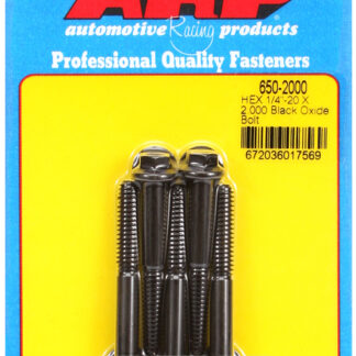 ARP 1/4-20 X 2.000 hex black oxide bolts