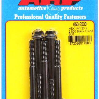 ARP 1/4-20 X 2.500 hex black oxide bolts