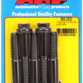 ARP 7/16-14 X 2.500 hex 1/2 wrenching black oxide bolts