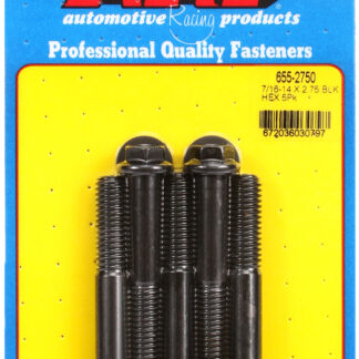 ARP 7/16-14 X 2.750 hex 1/2 wrenching black oxide bolts
