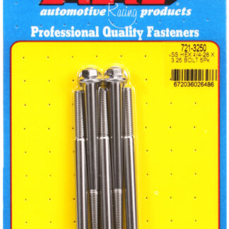 ARP 1/4-28 x 3.250 hex SS bolts