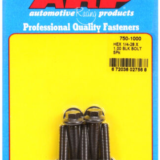 ARP 1/4-28 x 1.000 hex black oxide bolts