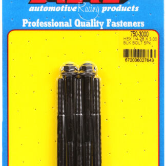ARP 1/4-28 x 3.000 hex black oxide bolts