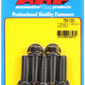ARP 7/16-20 x 1.250 hex black oxide bolts